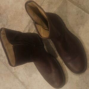 FRYE Philip Lug Side Zip Leather Boots Brown Mens Size 10.5 D
